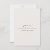 Moderne Minimalistische QR-Code-Kalligrafie-RSVP-K RSVP Karte (Rückseite)