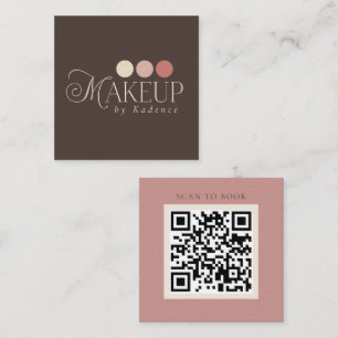 Moderne Minimalistische QR-Code-Makeup-Artistin Quadratische Visitenkarte