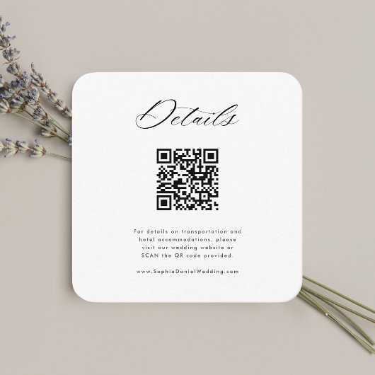 Moderne Minimalistische QR-Code-Monogram-Hochzeitd Begleitkarte