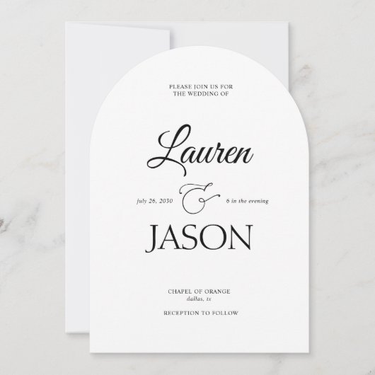 Moderne Minimalistische QR-Code-Namen Kalligrafie Einladung (Vorderseite)