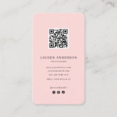 Moderne minimalistische QR-Code personalisierte ro Visitenkarte (Vorderseite)