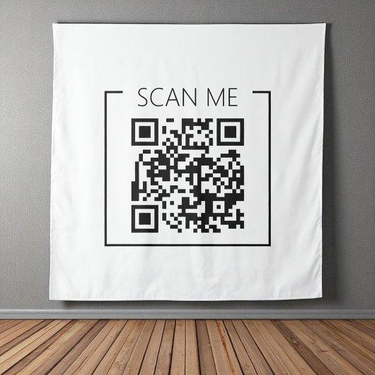 Moderne Minimalistische QR-Code-Prüfung Wandteppich
