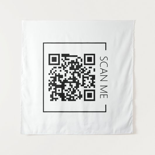 Moderne Minimalistische QR-Code-Prüfung Wandteppich (Vorderseite (Horizontal))
