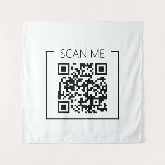 Moderne Minimalistische QR-Code-Prüfung Wandteppich (Vorderseite)
