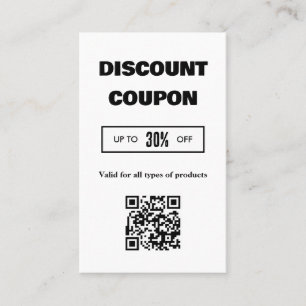 Moderne Minimalistische QR-Code-Rabattkarte Visitenkarte