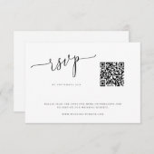 Moderne Minimalistische QR Code RSVP Card (Vorne/Hinten)