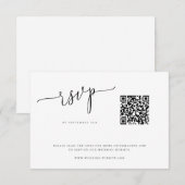 Moderne Minimalistische QR Code RSVP Card Karte (Vorne/Hinten)