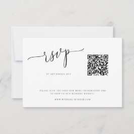 Moderne Minimalistische QR Code RSVP Card Karte