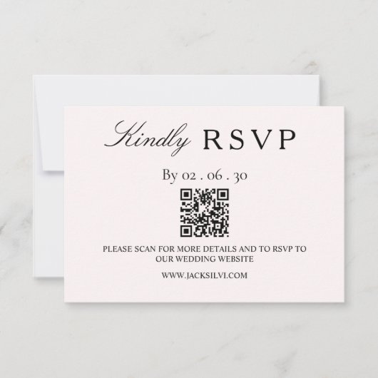 Moderne Minimalistische QR-Code-RSVP-Karte RSVP Karte (Vorderseite)
