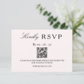 Moderne Minimalistische QR-Code-RSVP-Karte RSVP Karte (Stehend Vorderseite)