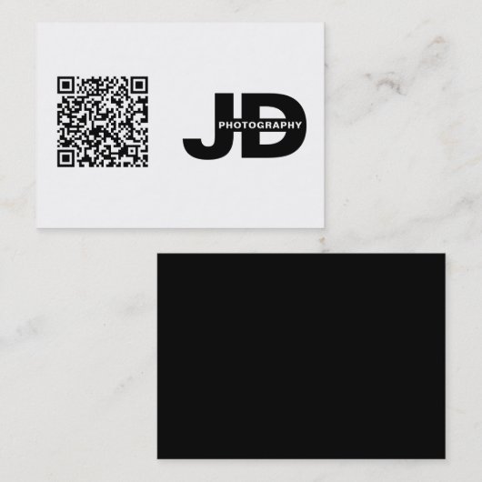 Moderne Minimalistische QR-Code saubere einfache Visitenkarte (Vorne/Hinten)