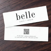 Moderne Minimalistische QR Code Scan Me Lash and B Mini Visitenkarte