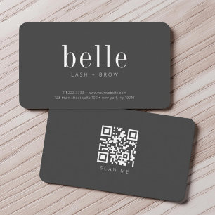 Moderne Minimalistische QR Code Scan Me Lash and B Visitenkarte