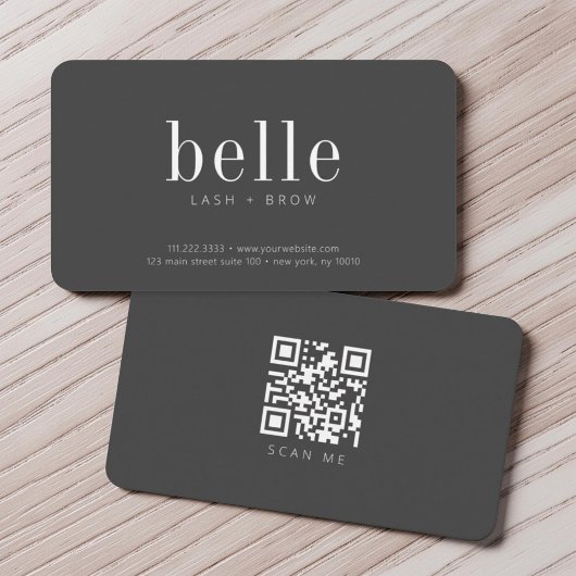 Moderne Minimalistische QR Code Scan Me Lash and B Visitenkarte