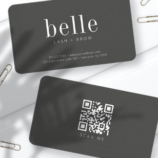 Moderne Minimalistische QR Code Scan Me Lash and B Visitenkarte