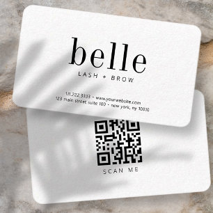 Moderne Minimalistische QR Code Scan Me Lash and B Visitenkarte