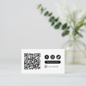Moderne Minimalistische QR-Code Soziale Medien Sch Visitenkarte (Stehend Vorderseite)