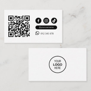 Moderne Minimalistische QR-Code Soziale Medien Sch Visitenkarte