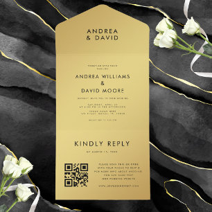 Moderne Minimalistische QR Code UAWG Wedding All In One Einladung
