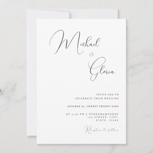 Moderne Minimalistische QR Code UAWG Wedding Einladung (Vorderseite)