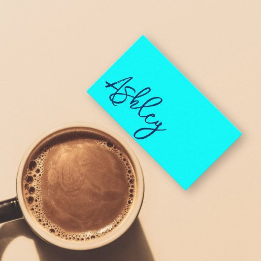 Moderne Minimalistische QR-Codierung zyanblau Visitenkarte