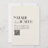 Moderne Minimalistische QR-Hochzeit Einladung (Rückseite)