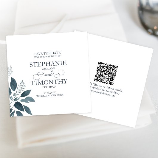 Moderne Minimalistische QR-Hochzeit Einladung