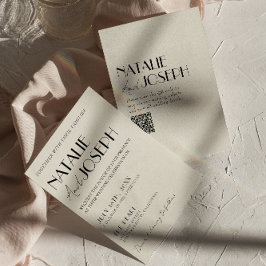 Moderne Minimalistische QR-Hochzeit Einladung