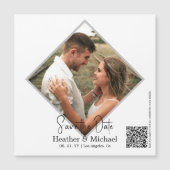Moderne Minimalistische QR-Hochzeit Magneteinladung (Vorderseite)