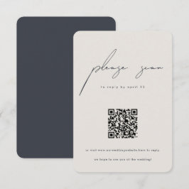 Moderne Minimalistische QR-Hochzeit RSVP Karte