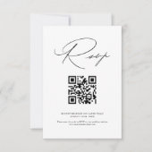 Moderne Minimalistische QR-Hochzeit RSVP Karte (Vorderseite)