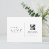 Moderne Minimalistische QR-Hochzeit RSVP Karte (Stehend Vorderseite)