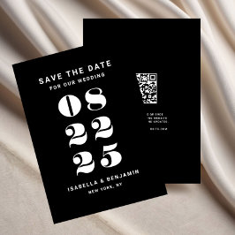 Moderne Minimalistische QR-Hochzeit Save The Date