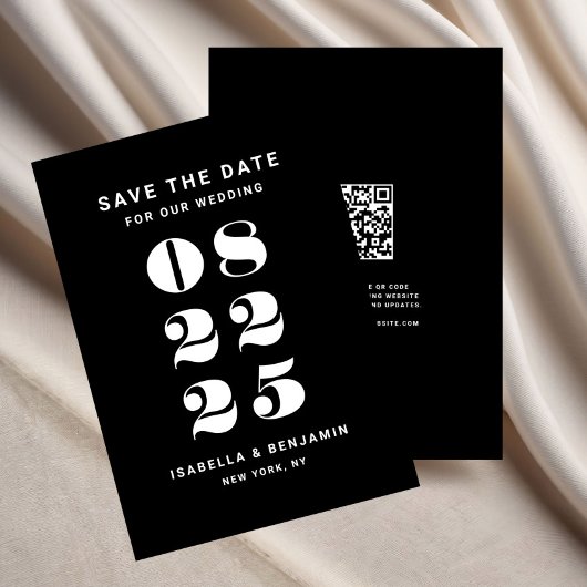 Moderne Minimalistische QR-Hochzeit Save The Date