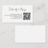 Moderne Minimalistische QR-UAwg für Hochzeiten Begleitkarte (Vorne/Hinten)