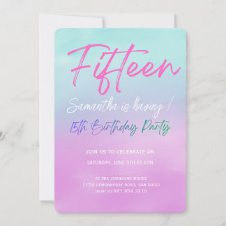 Moderne Minimalistische Quinceañera 15. Geburtstag Einladung