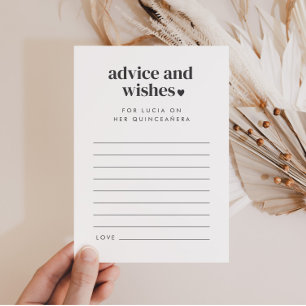 Moderne Minimalistische Quinceañera Beratung wünsc Einladung