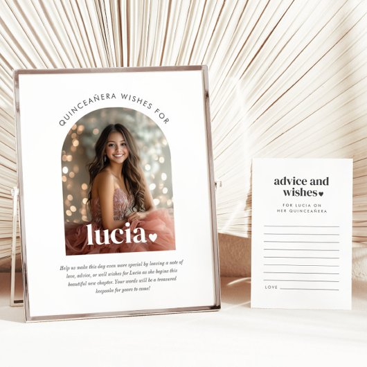 Moderne Minimalistische Quinceañera Beratung wünsc Einladung