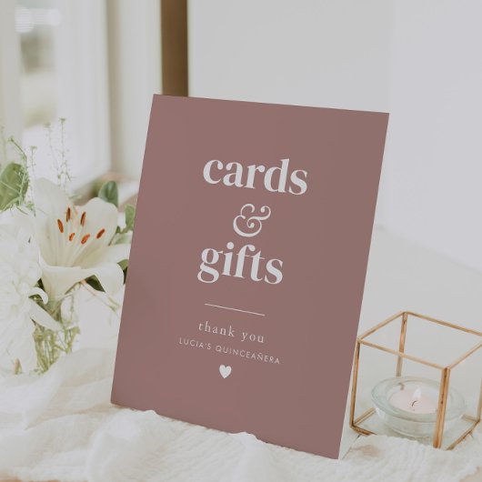 Moderne Minimalistische Quinceañera Karten und Ges Sockelschild