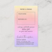 Moderne Minimalistische Rainbow Pastel Empfehlungskarte (Rückseite)