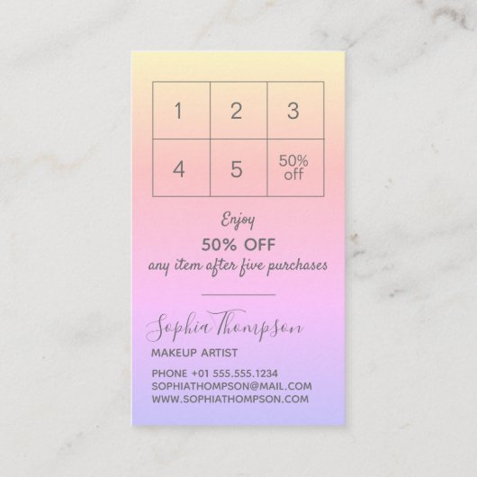 Moderne Minimalistische Rainbow Pastel Treuekarte (Rückseite)