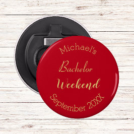 Moderne Minimalistische Red and Gold Bachelor Part Flaschenöffner