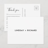 Moderne Minimalistische, reine Typografie-Hochzeit Postkarte (Vorne/Hinten)