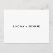 Moderne Minimalistische, reine Typografie-Hochzeit Postkarte (Vorderseite)