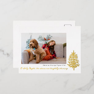 moderne minimalistische religiöse Weihnachten Foli Folien Feiertagspostkarte