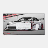 Moderne Minimalistische Rennautokultur Rot & Grau Schreibtischunterlage (Tastatur & Maus)