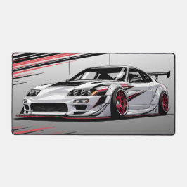 Moderne Minimalistische Rennautokultur Rot & Grau Schreibtischunterlage