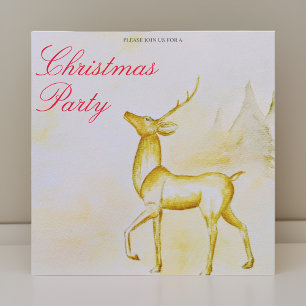 Moderne minimalistische Rentiere Weihnachtsfeier Einladung