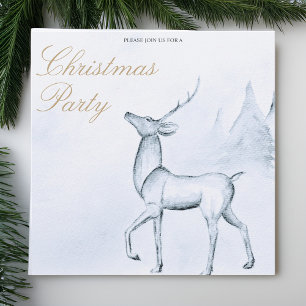 Moderne minimalistische Rentiere Weihnachtsfeier Einladung