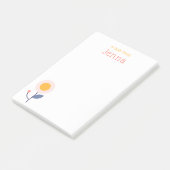 Moderne Minimalistische Retro-Flora Post-it Klebezettel (angewinkelt)